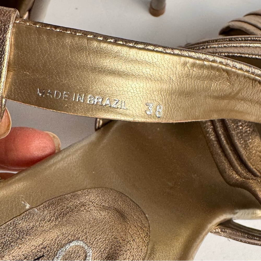 ALDO Women's Gold Strappy Sandals Sz 7 - Picture 4 of 11